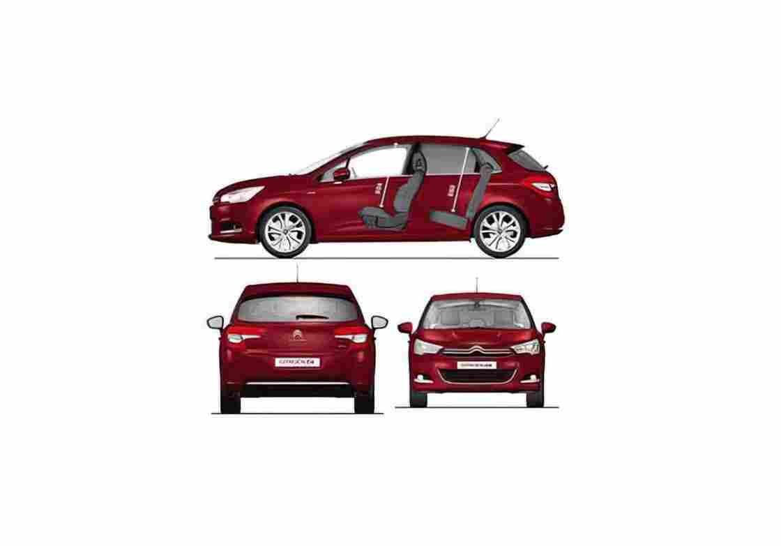 Blueprint Citroen C4 Hatchback 2010 01 A4 Photo Print