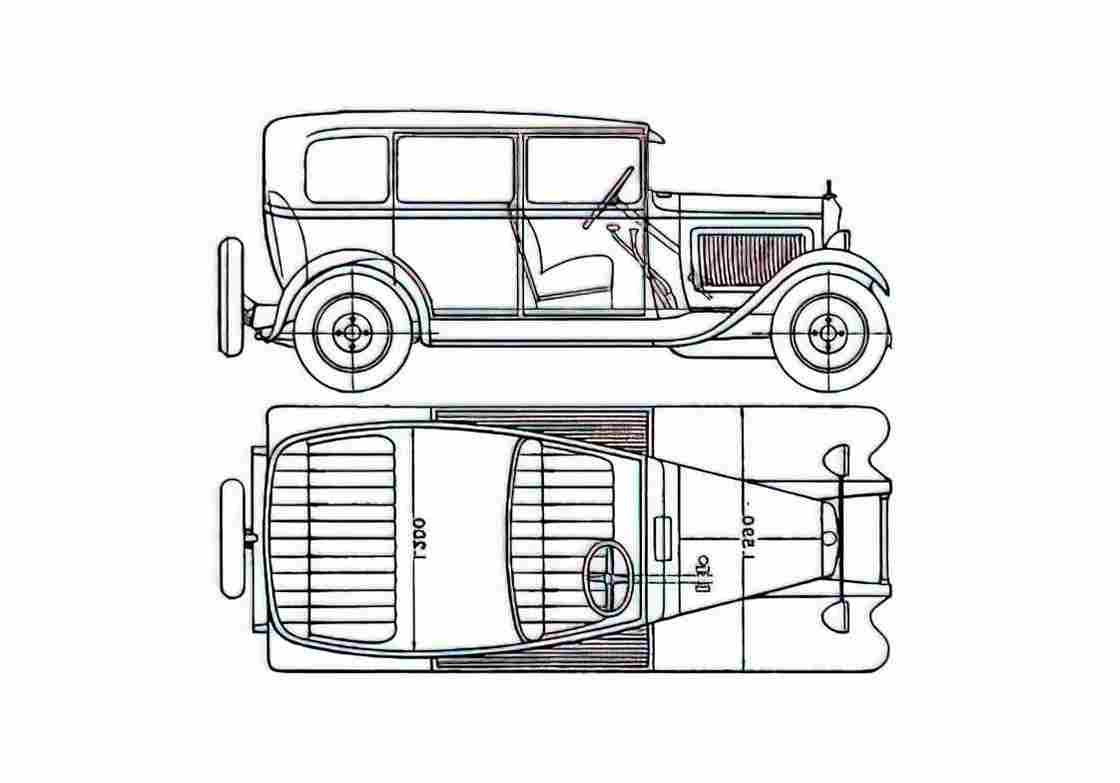 Blueprint Citroen C4 L Berline Sedan 1932 A4 Photo Print