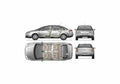 Blueprint Citroen C4 S1 Sedan 2010 01 A4 Photo Print