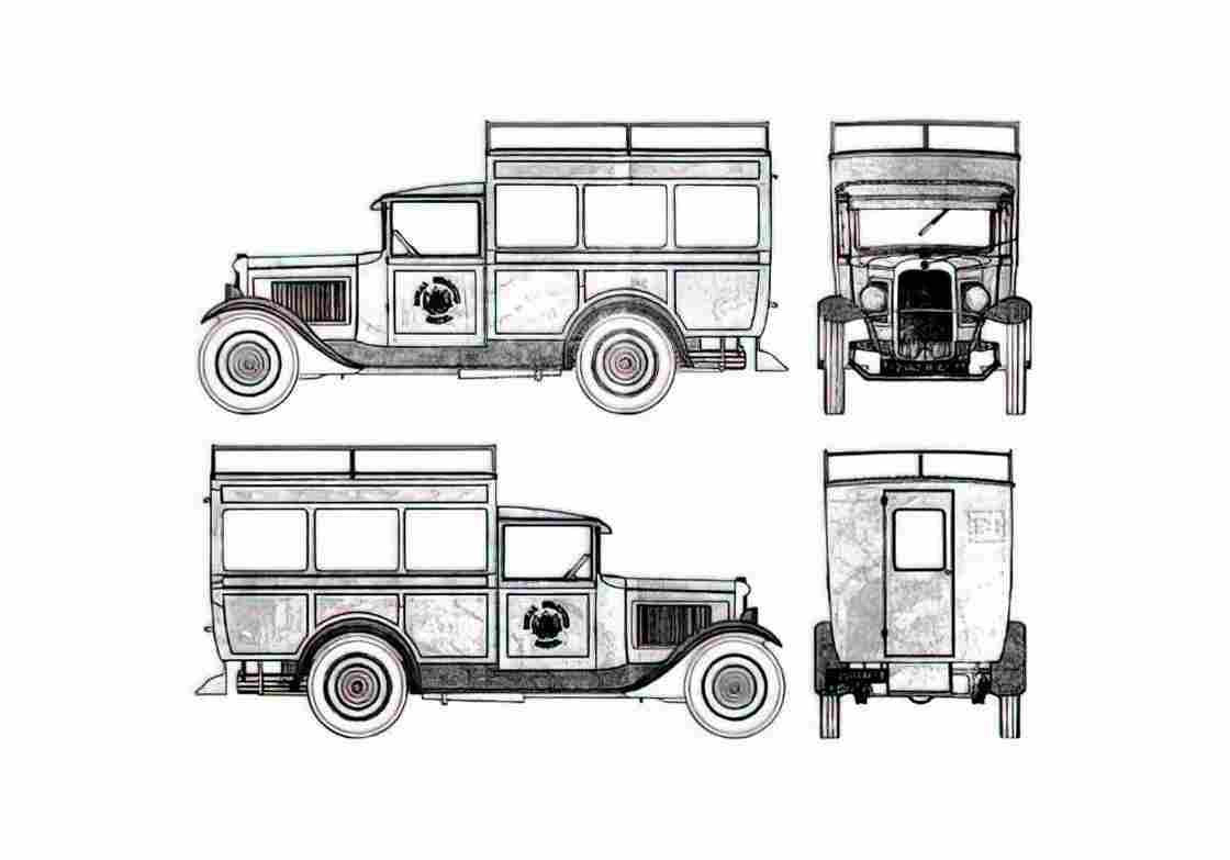 Blueprint Citroen C4 Taxi Sedan 1933 A4 Photo Print