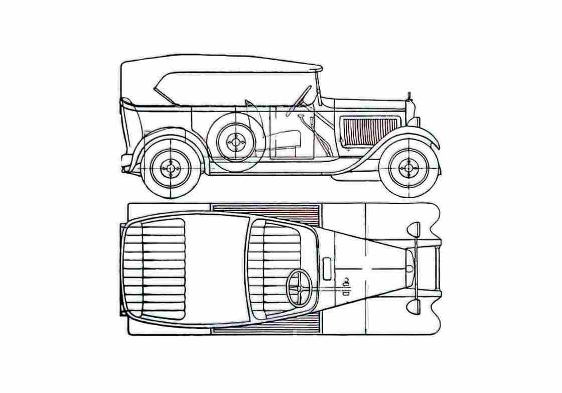 Blueprint Citroen C4 Torpedo Commercial Cabriolet 1932 A4 Photo Print