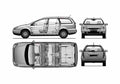 Blueprint Citroen C5 Break Wagon 2001 A4 Photo Print