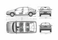 Blueprint Citroen C5 Hatchback 2001 A4 Photo Print