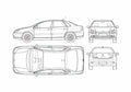 Blueprint Citroen C5 Hatchback 2006 A4 Photo Print