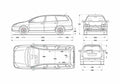Blueprint Citroen C5 II Break Wagon 2006 A4 Photo Print