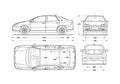 Blueprint Citroen C5 II Sedan 2006 A4 Photo Print