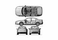 Blueprint Citroen C5 S2 Sedan 2008 A4 Photo Print