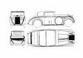 Blueprint Citroen C6 Coupe 1929 A4 Photo Print