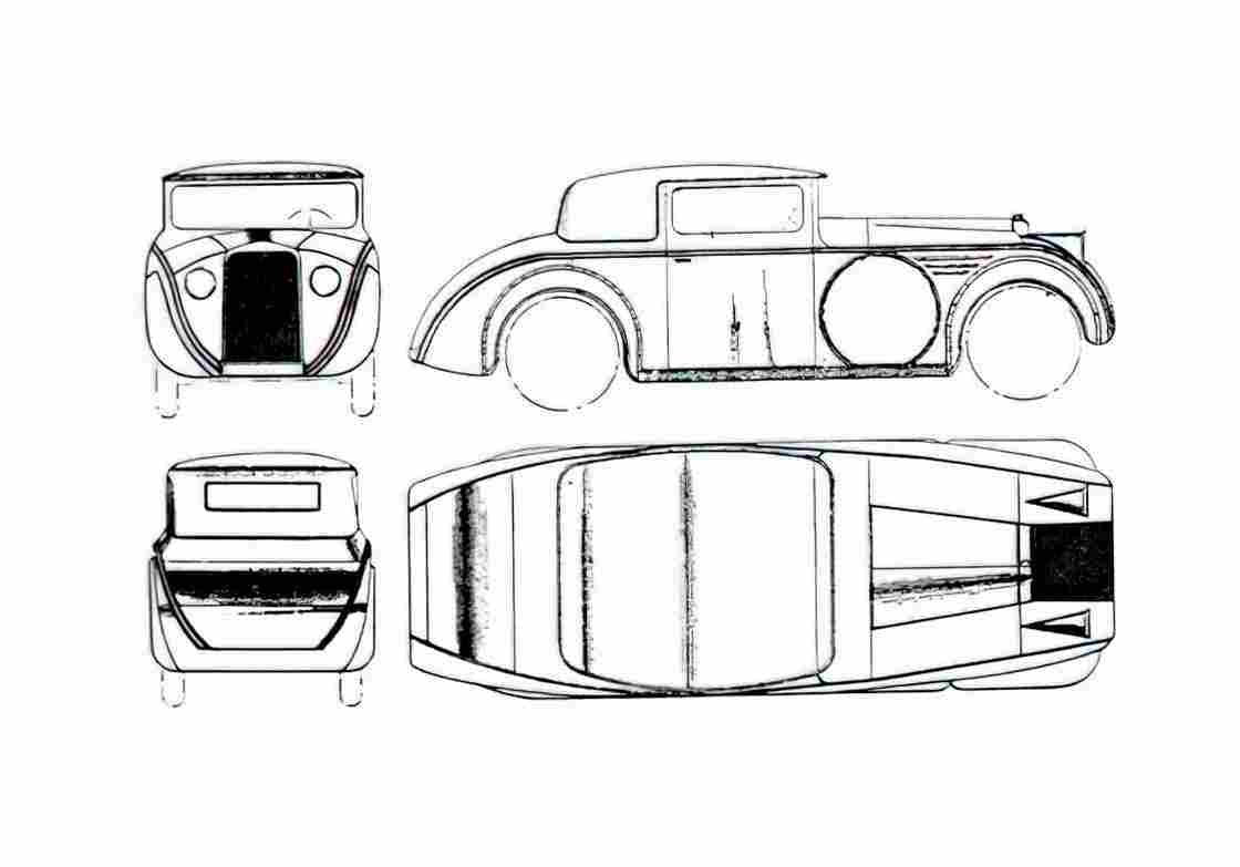 Blueprint Citroen C6 Coupe 1929 A4 Photo Print