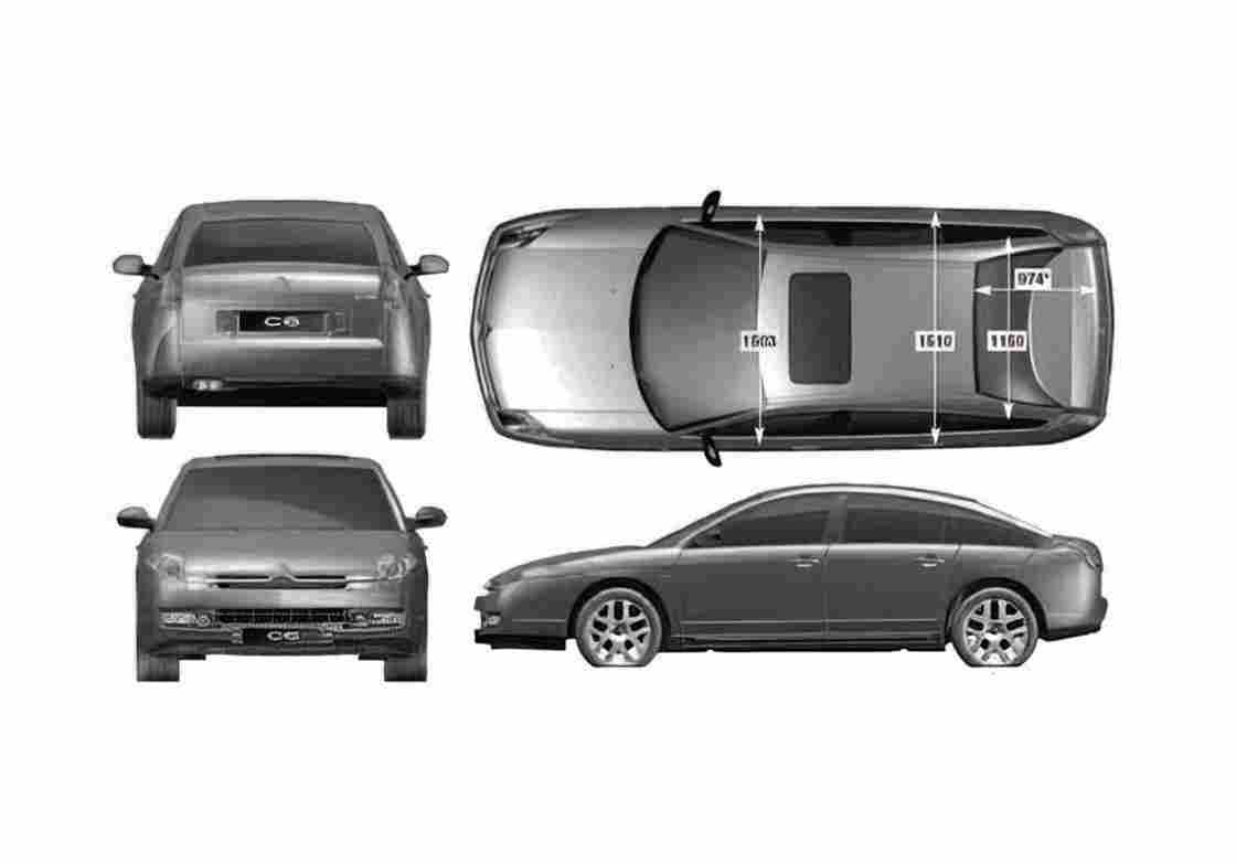 Blueprint Citroen C6 Hatchback 2006 A4 Photo Print
