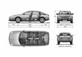 Blueprint Citroen C6 Sedan 2006 A4 Photo Print