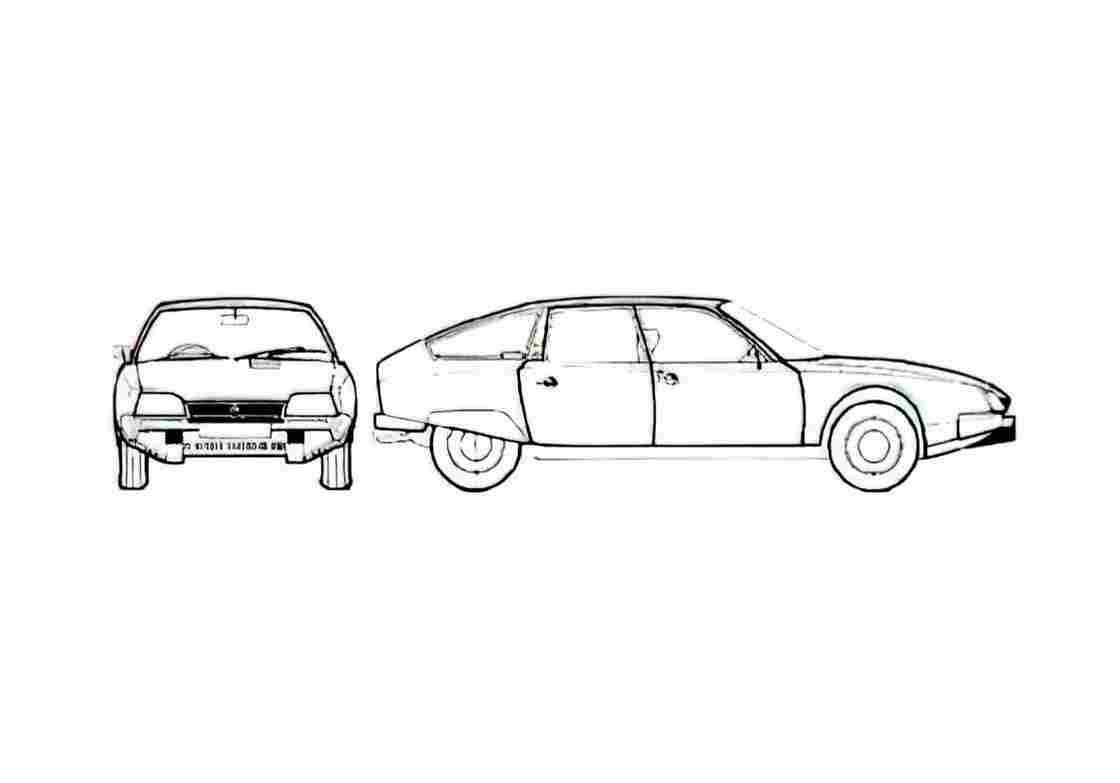 Blueprint Citroen CX 2200 Diesel Hatchback 1974 A4 Photo Print