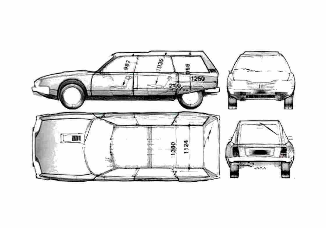 Blueprint Citroen CX Break Familiale Wagon 1977 A4 Photo Print