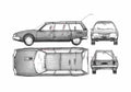 Blueprint Citroen CX Break Wagon 1976 A4 Photo Print
