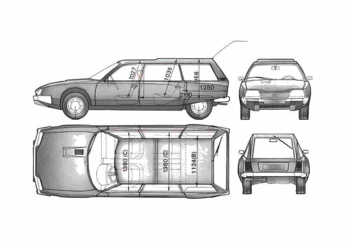 Blueprint Citroen CX Break Wagon 1978 A4 Photo Print