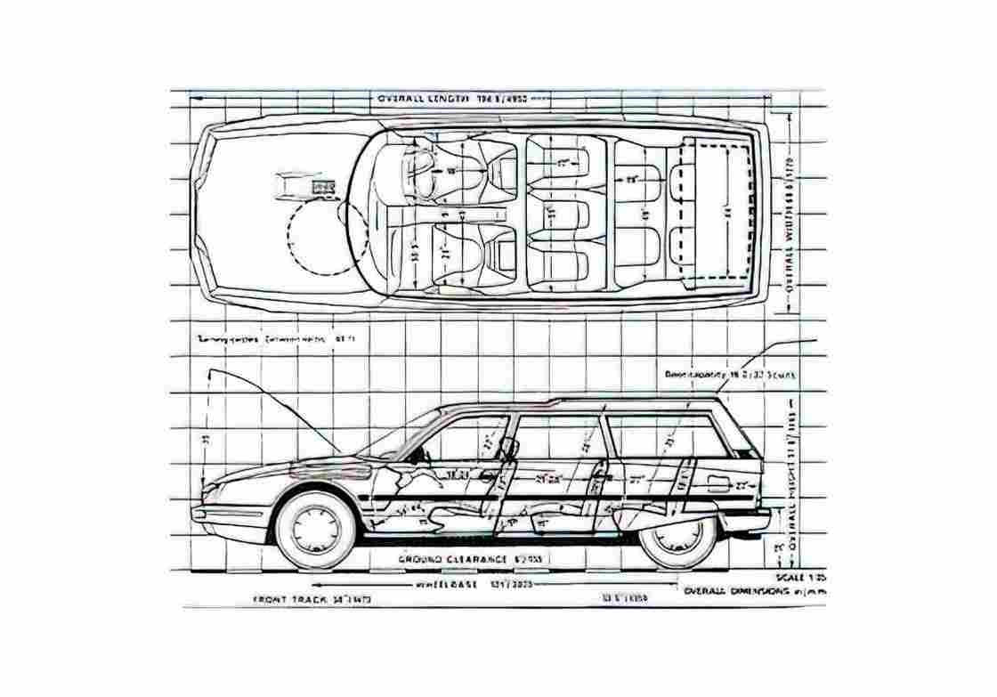 Blueprint Citroen CX Familiale Break Wagon 1982 A4 Photo Print