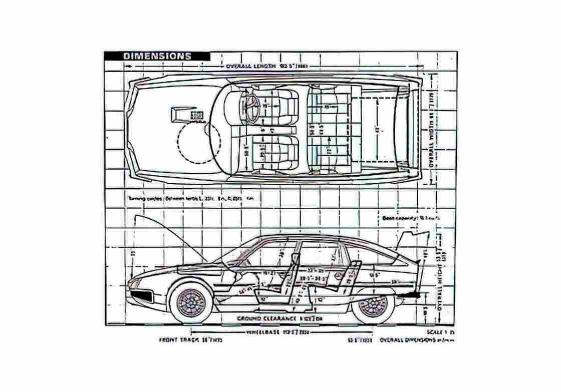 Blueprint Citroen CX GTI Hatchback 1975 A4 Photo Print