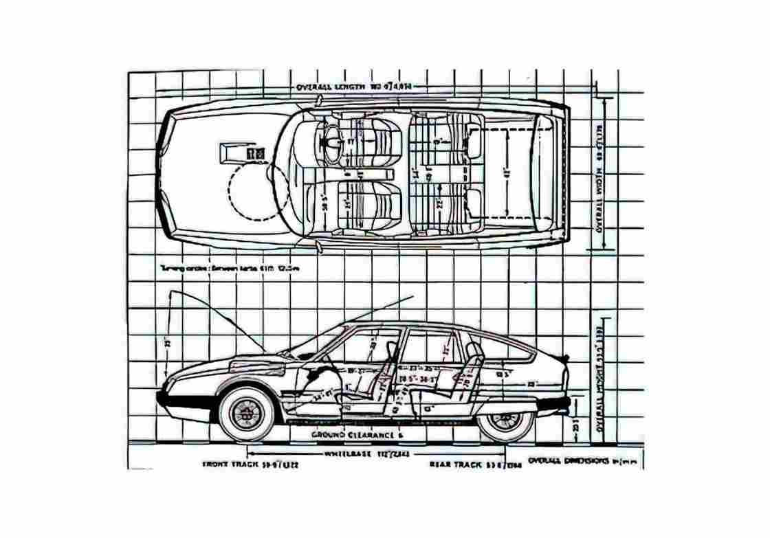 Blueprint Citroen CX GTI Hatchback 1982 A4 Photo Print