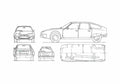 Blueprint Citroen CX Hatchback 1974 A4 Photo Print