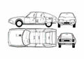 Blueprint Citroen CX Hatchback 1975 A4 Photo Print