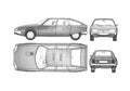 Blueprint Citroen CX Hatchback 1978 A4 Photo Print