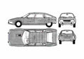 Blueprint Citroen CX Prestige Hatchback 1979 A4 Photo Print
