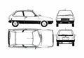 Blueprint Citroen Citroen Axel Hatchback 1984 A4 Photo Print
