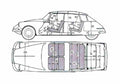 Blueprint Citroen DS 19 Hatchback 1955 A4 Photo Print