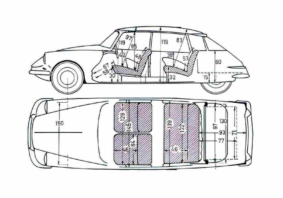 Blueprint Citroen DS 19 Hatchback 1955 A4 Photo Print