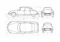 Blueprint Citroen DS 19 Hatchback 1967 A4 Photo Print