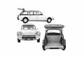 Blueprint Citroen DS 19 ID) Break Wagon 1958 A4 Photo Print
