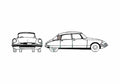 Blueprint Citroen DS 19 Sedan 1955 A4 Photo Print