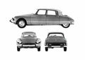 Blueprint Citroen DS 19 Sedan 1967 A4 Photo Print