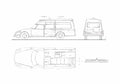 Blueprint Citroen DS 20 Ambulance Minivan 1971 A4 Photo Print