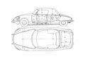Blueprint Citroen DS 21 Cabriolet 1967 A4 Photo Print
