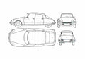 Blueprint Citroen DS 21 Hatchback 1969 A4 Photo Print