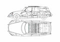 Blueprint Citroen DS 21 Safari Break Wagon 1969 A4 Photo Print