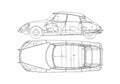 Blueprint Citroen DS 21 Sedan 1969 A4 Photo Print