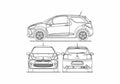 Blueprint Citroen DS3 Hatchback 2010 A4 Photo Print