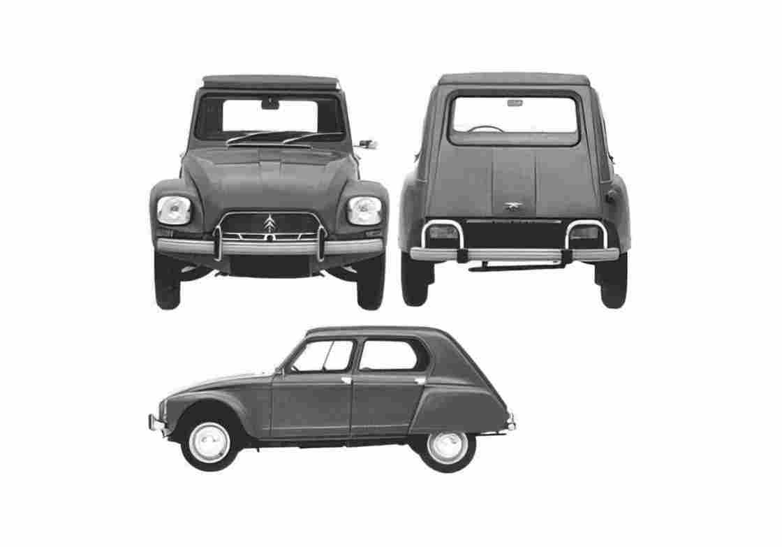 Blueprint Citroen Dyane 6 Confort Hatchback 1974 A4 Photo Print