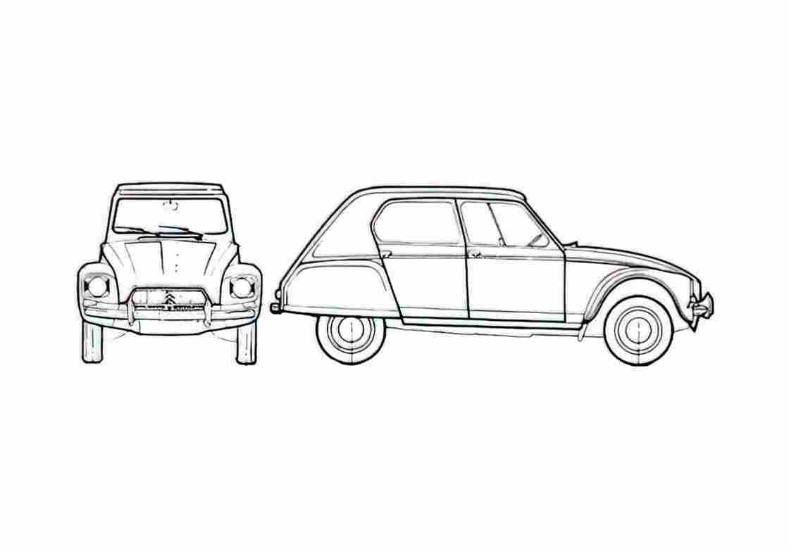 Blueprint Citroen Dyane 6 Hatchback 1968 A4 Photo Print