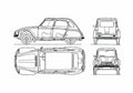 Blueprint Citroen Dyane Hatchback 1967 A4 Photo Print