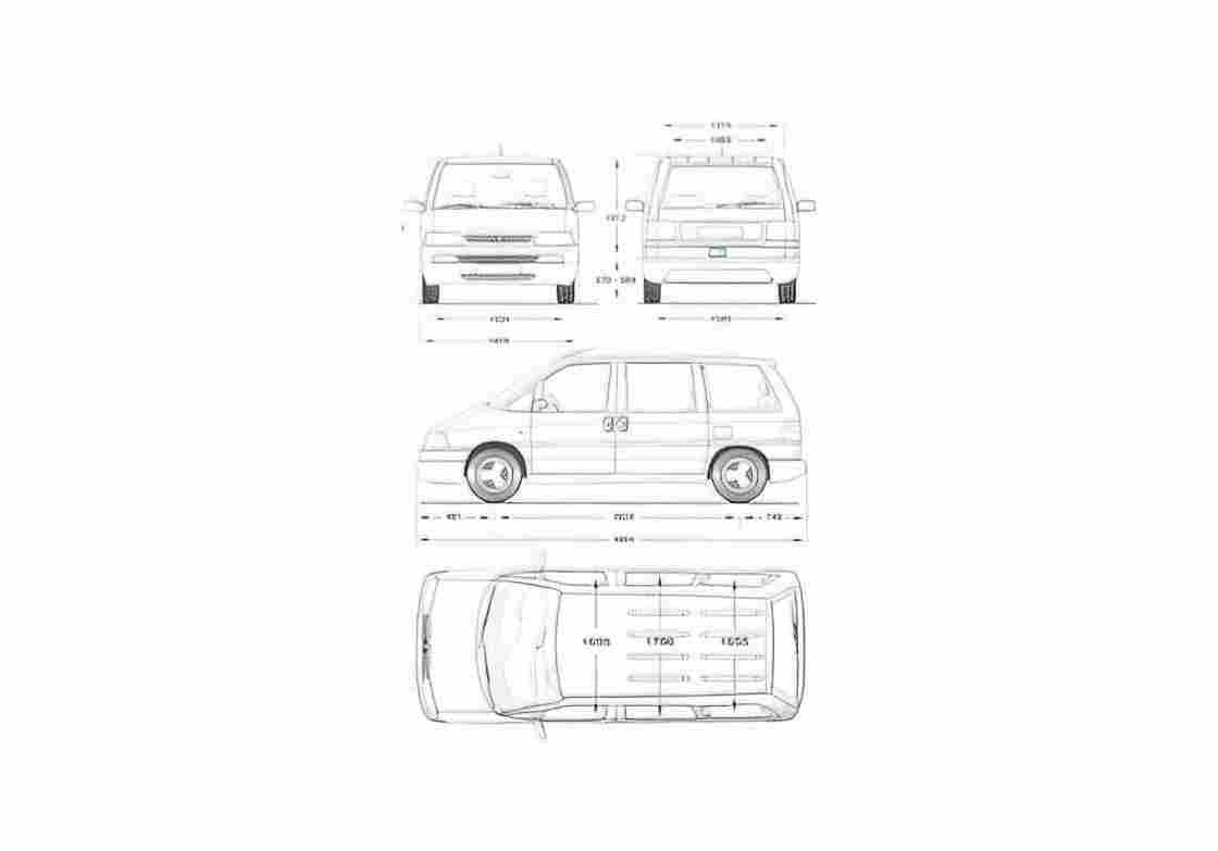 Blueprint Citroen Evasion Minivan 1994 A4 Photo Print