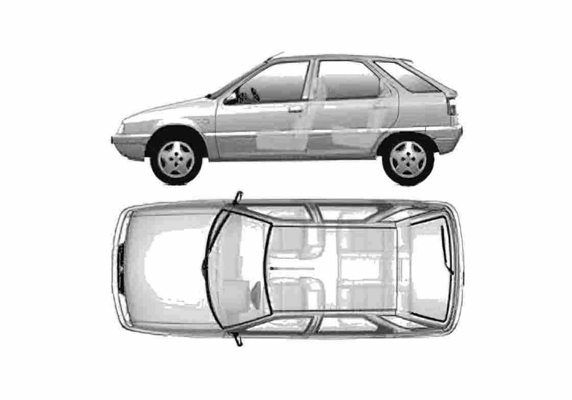 Blueprint Citroen FK ZX China) Hatchback 2005 A4 Photo Print