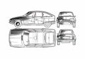 Blueprint Citroen GS Birotor Hatchback 1974 A4 Photo Print