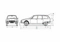 Blueprint Citroen GS Break Wagon 1970 A4 Photo Print