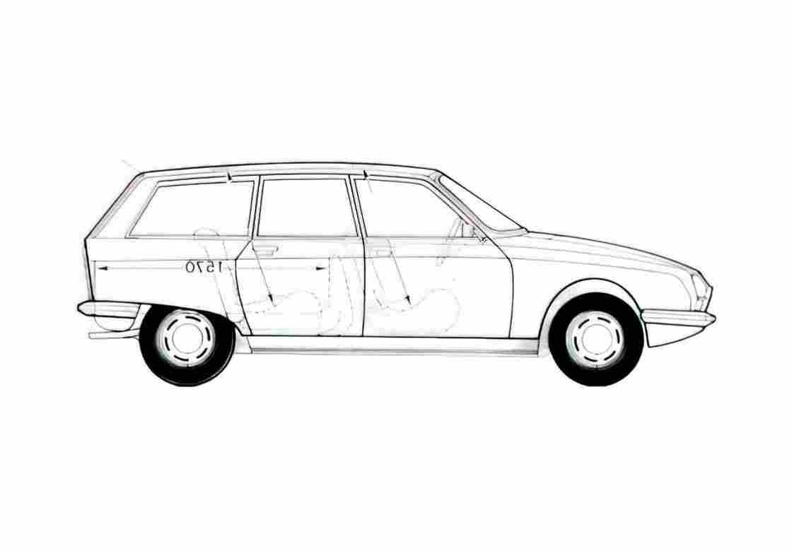 Blueprint Citroen GS Break Wagon 1977 A4 Photo Print