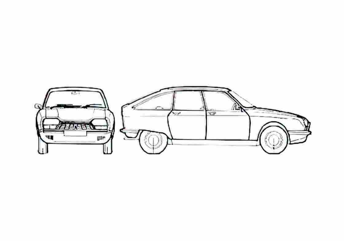 Blueprint Citroen GS Club Hatchback 1971 A4 Photo Print