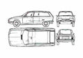 Blueprint Citroen GS Commerciale Wagon 1975 A4 Photo Print