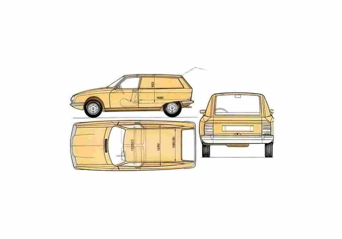 Blueprint Citroen GS Fourgonette Wagon 1980 01 A4 Photo Print